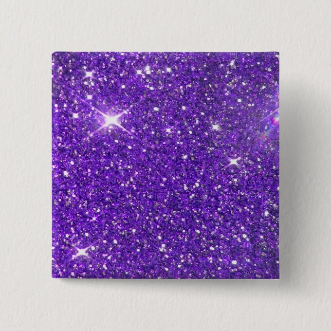 Trendy Purple Sparkling Glitter Glitz 15 Cm Square Badge (Front)