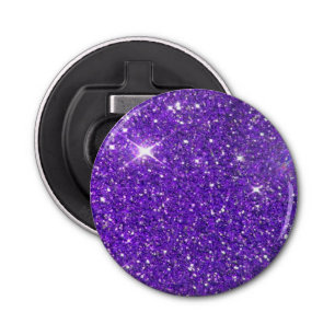 Trendy Purple Sparkling Glitter Glitz Bottle Opener