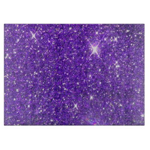 Trendy Purple Sparkling Glitter Glitz Cutting Board