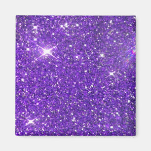 Trendy Purple Sparkling Glitter Glitz Magnet