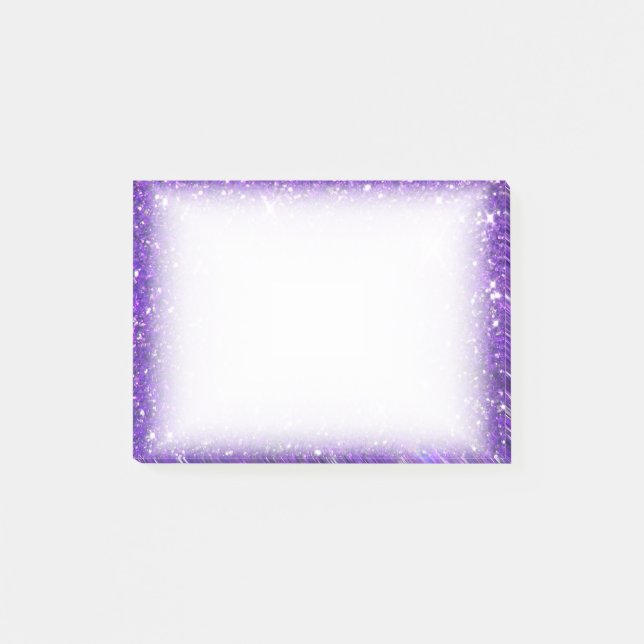 Trendy Purple Sparkling Glitter Glitz Post-it Notes (Front)