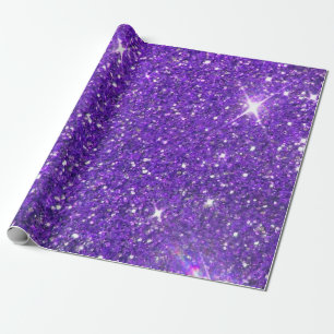 Trendy Purple Sparkling Glitter Glitz Wrapping Paper