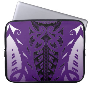 Trendy purple tattoo design in Polynesian tribals Laptop Sleeve