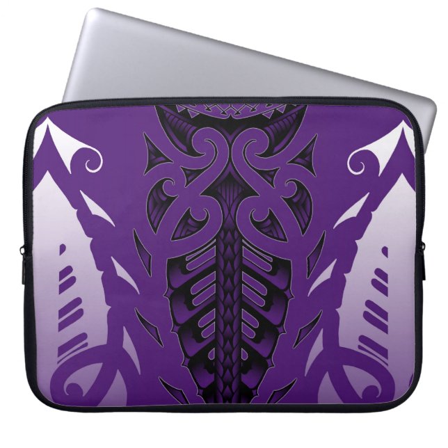 Trendy purple tattoo design in Polynesian tribals Laptop Sleeve (Front)