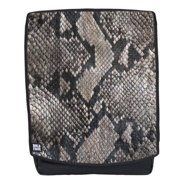 Trendy Python Snake Skin - Rich Elegant Fashion Backpack (Front)