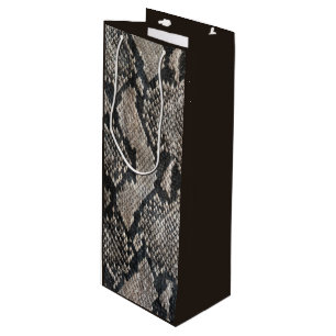 Trendy Python Snake Skin - Rich Elegant Fashion Wine Gift Bag