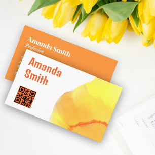Trendy QR code cool abstract light colours Business Card