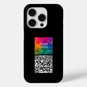 Trendy QR Code Upload Logo Template Elegant Design iPhone 15 Pro Case