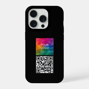 Trendy QR Code Upload Logo Template Elegant Design iPhone 15 Pro Case