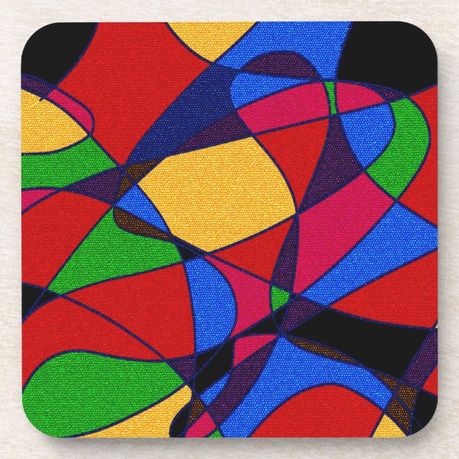 Trendy Rainbow Abstract Art gift accessories Coaster (Front)