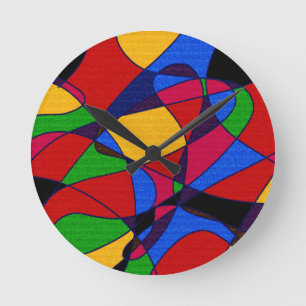 Trendy Rainbow Abstract Art gift accessories Round Clock