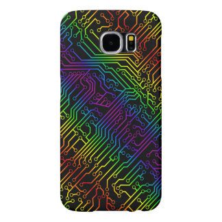 Trendy Rainbow Circuit Board Pattern