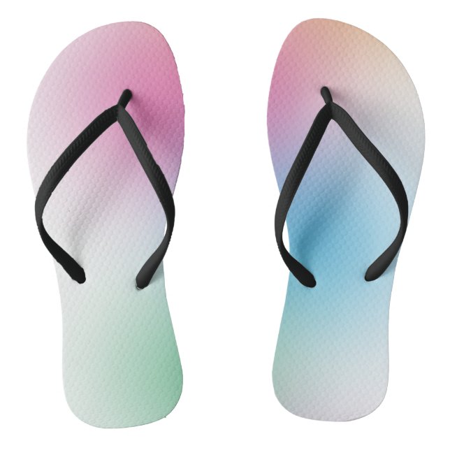 Trendy Rainbow Colours Elegant Pink Red Orange Thongs (Footbed)