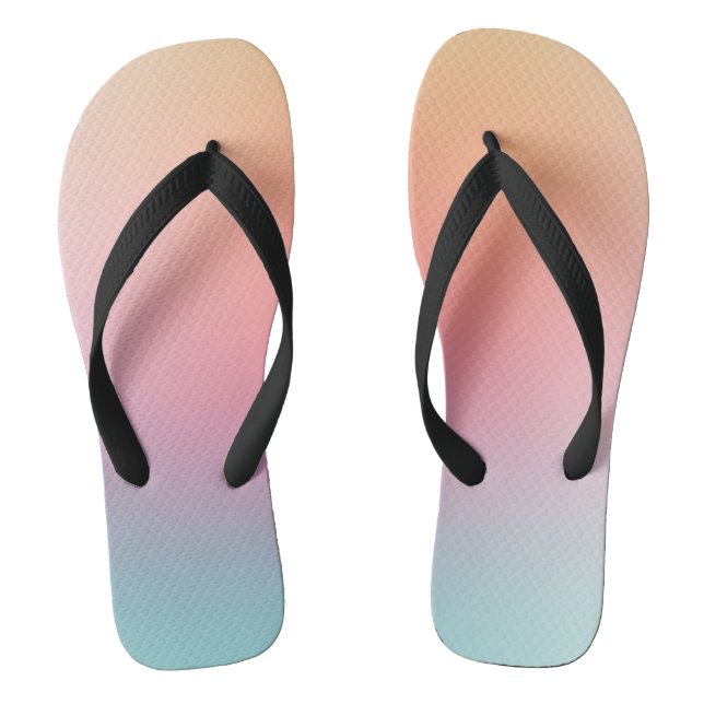 Trendy Rainbow Colours Pink Red Orange Yellow Blue Thongs (Footbed)