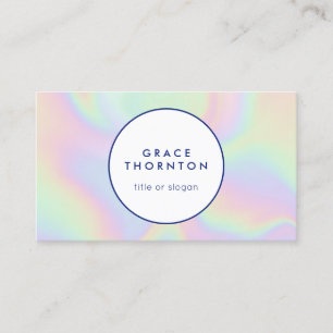 Trendy Rainbow Iridescent Abstract Business Card