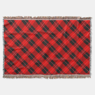 trendy Read & Black Christmas Plaid Pattern Throw Blanket