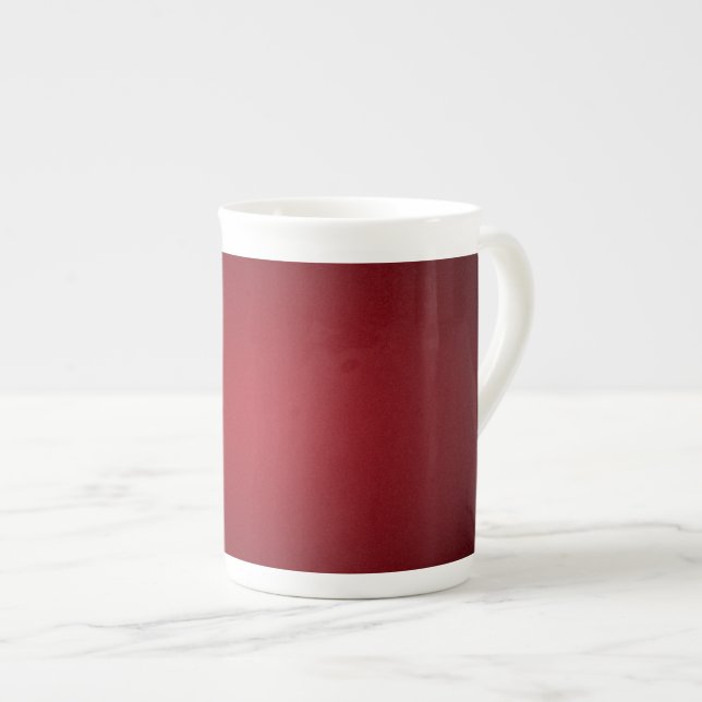Trendy Red-Black Grainy Vignette Bone China Mug (Front Right)