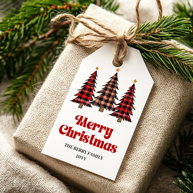 Trendy red black plaid gift tag editable name (Trendy red black plaid gift tag editable name

)