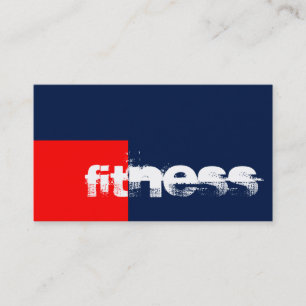 Trendy Red Blue Fitness Sport Business Card