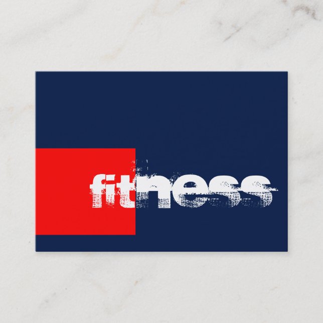 Trendy Red Blue Fitness Sport Business Card (Front)