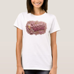 Trendy Red CHAMPAGNE WISHES Tee
