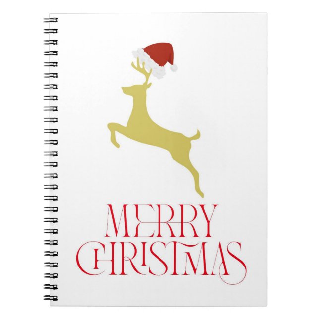 Trendy red Christmas print  Notebook (Front)