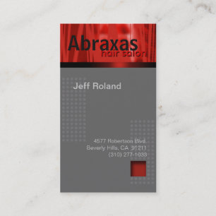 Trendy Red Grey Business Card "Abraxas"