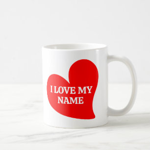 TRENDY RED HEART I LOVE MY ROMANTIC VALENTINE  COFFEE MUG