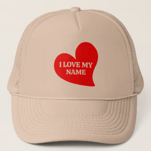 TRENDY RED HEART I LOVE MY ROMANTIC VALENTINE TRU TRUCKER HAT