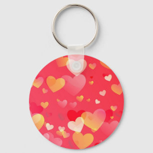 Trendy Red Heart Pattern Key Ring