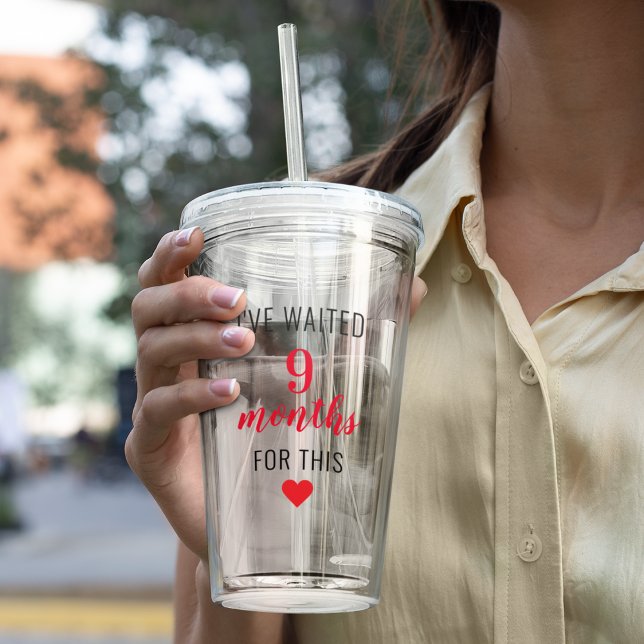 Trendy Red Post Pregnancy Funny Quote  Acrylic Tumbler (Creator Uploaded)