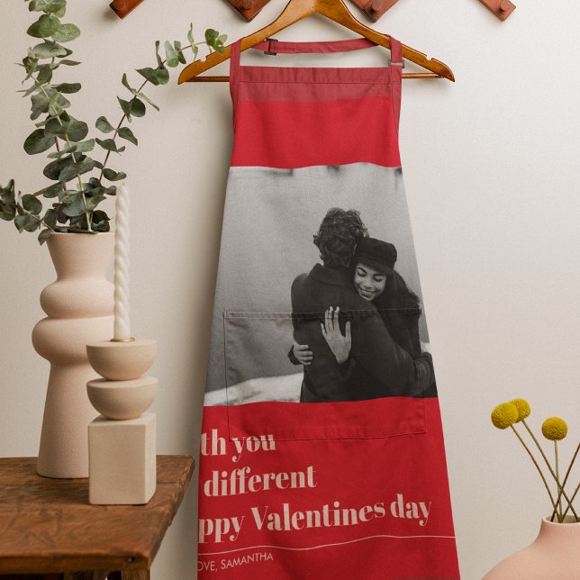  Trendy Red Quote and Photo | Valentines Gift  Apron (Creator Uploaded)