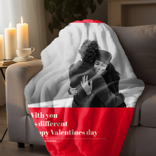 Trendy Red Quote and Photo   Valentines Gift  Fleece Blanket
