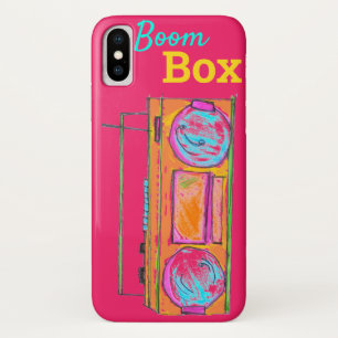 Trendy Red Retro Boombox iPhone X Case