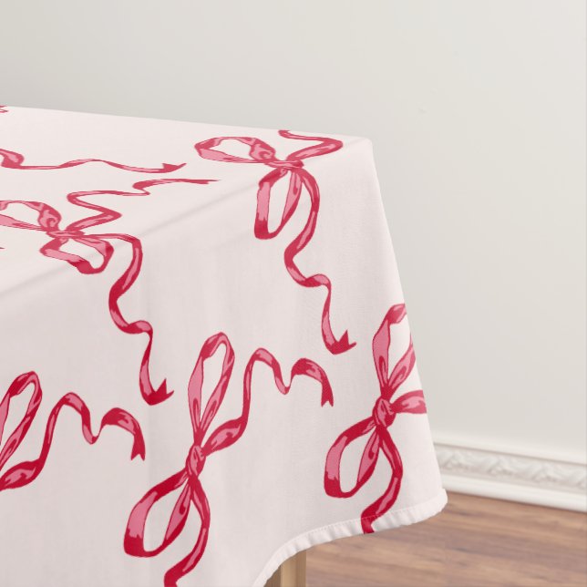 Trendy red ribbon bows  tablecloth (In Situ)