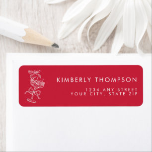Trendy Red She's The Cherry On Top Bridal Shower Return Address Label