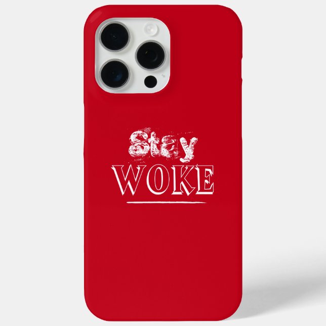 Trendy Red Stay Woke Case-Mate iPhone Case (Back)