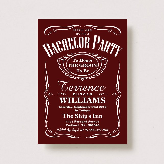 Trendy Red Typography Bachelor Party Invitation (Creator Uploaded)