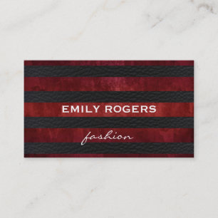 Trendy Red Vintage / Stylish Leather Pattern Business Card
