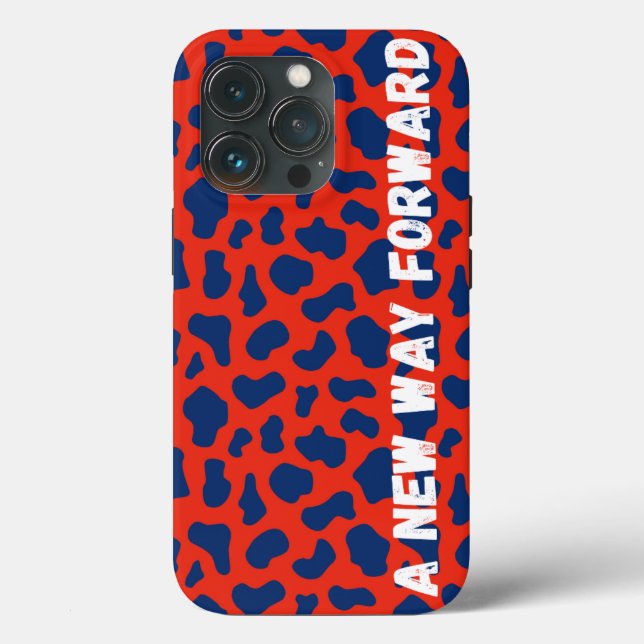 Trendy Red White Blue Animal Print Tough Case (Back)