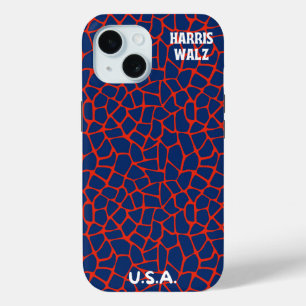 Trendy Red White Blue Animal Print Tough Case