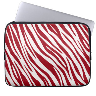 Trendy Red Zebra Animal Sripes Laptop Sleeve