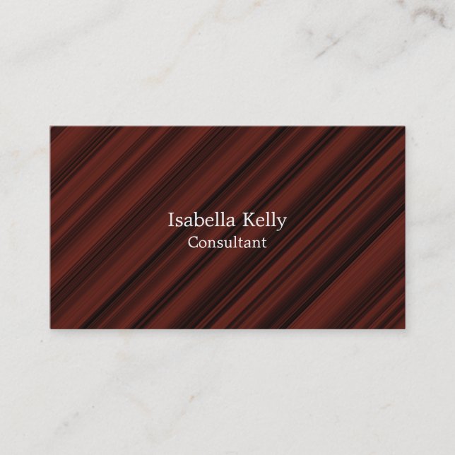 Trendy Reddish Brown Colour Plain Unique Stylish Business Card (Front)