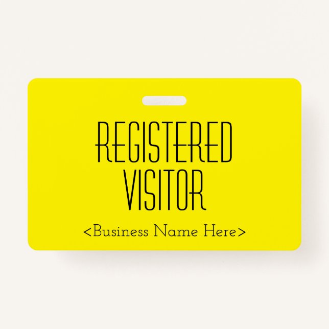 Trendy "REGISTERED VISITOR" Badge ID Badge (Front)