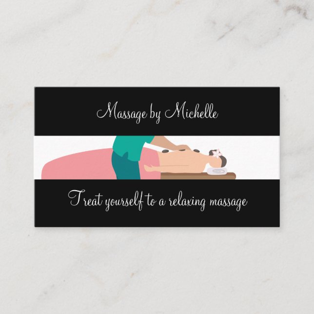 Trendy Relaxing Massage Business Cards (Front)
