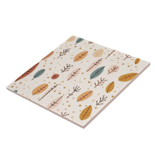 Trendy Retro Boho Abstract Collection Ceramic Tile
