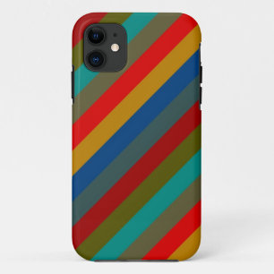 Trendy Retro Colour Stripe Pattern iPhone 11 Case