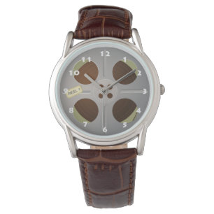 TRENDY RETRO FILM REEL WITH WHITE NUMBERS WATCH