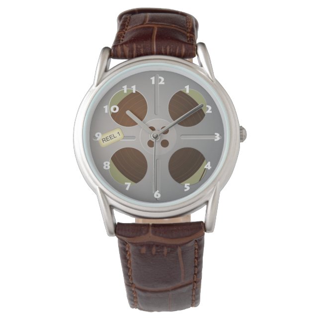 TRENDY RETRO FILM REEL WITH WHITE NUMBERS WATCH (Front)
