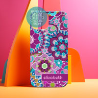 Trendy Retro Floral Pattern - custom name block